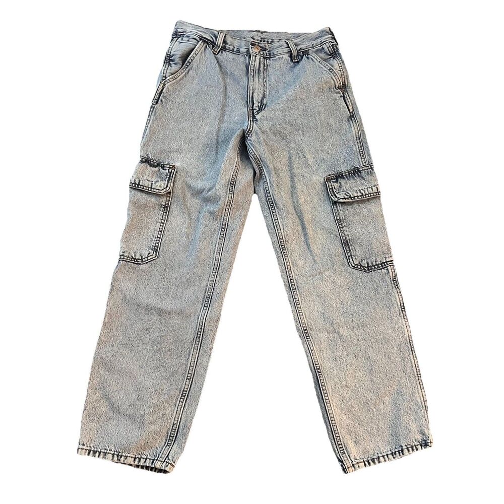 Levi Strauss‎ Men’s Cargo Jeans Pants 568 30x30 Acid Wash Mid Rise
